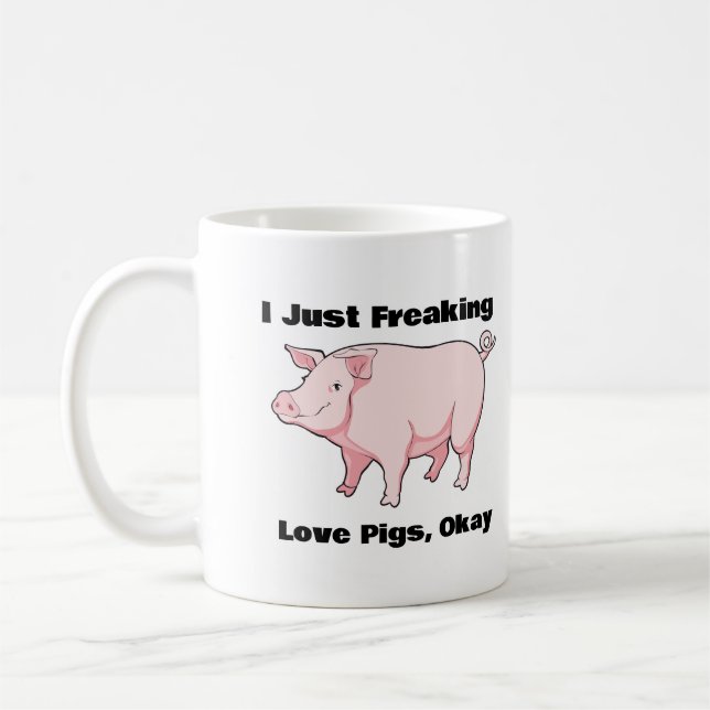 Je Frappe Juste Des Cochons D'Amour, D'Accord Mug  (Gauche)