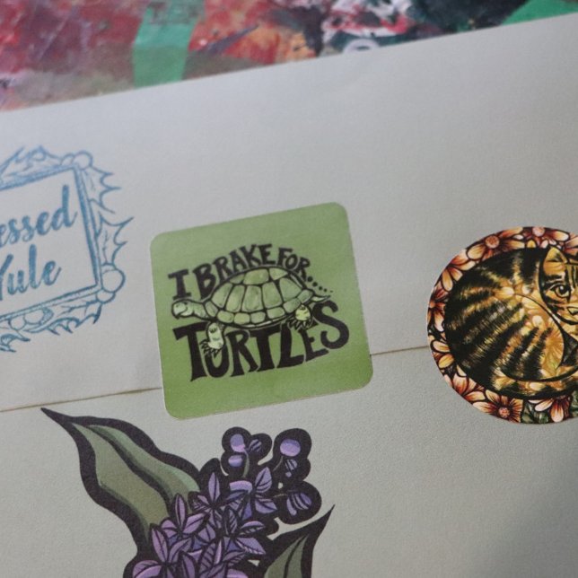 Je freine pour tortues Sticker Carré (Créateur téléchargé)