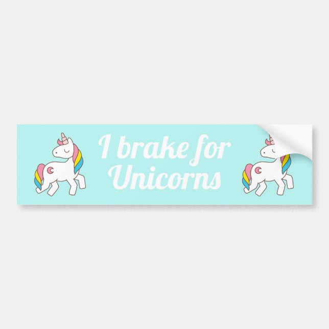 Je freine pour unicorns bumper sticker (Devant)