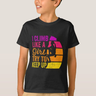 Je grimpe comme une fille T-shirt d'escalade - Cou