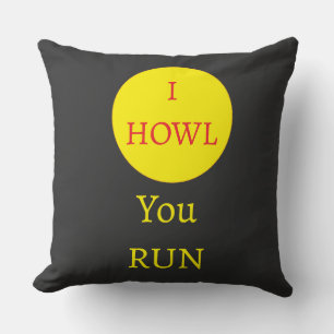 "Je hurle, tu cours" werewolf Lune Jeter Oreiller