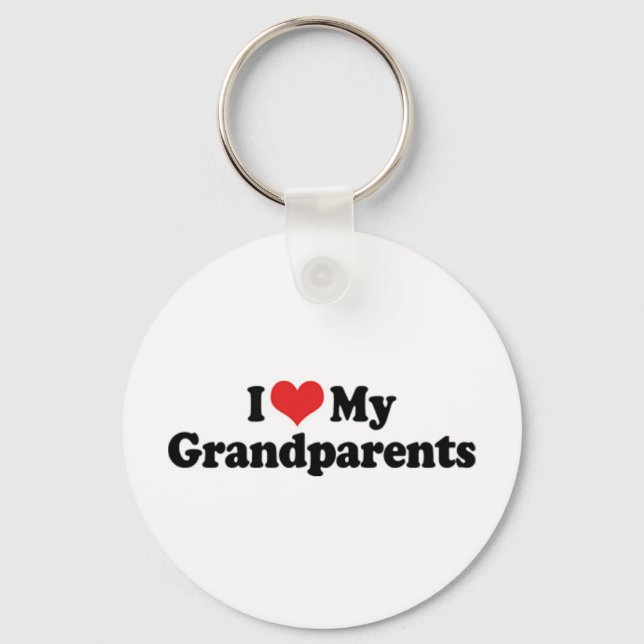 Je J'aime Mes Grands-Parents Porte-Clés (Recto)