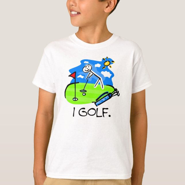 Je joue au golf le chiffre T-shirts de bâton (Devant)