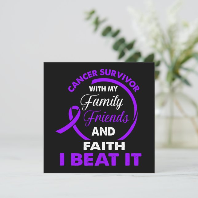 Je l'ai battu Pancreatic Cancer Survivante Carte d (Debout devant)