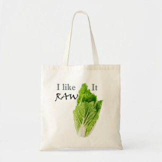 Je l'aime sac à provisions végétalien cru de sac
