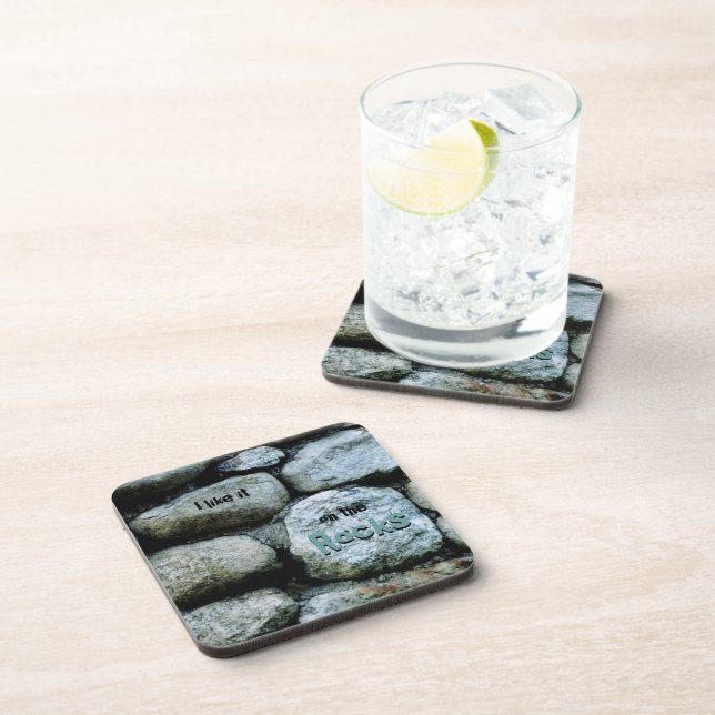 Je l'aime sur le Dessous de verre de liège Rocks (Côté Droit)