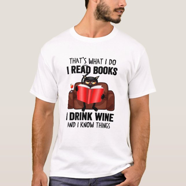 je lis livre je bois vin t-shirt (Devant)