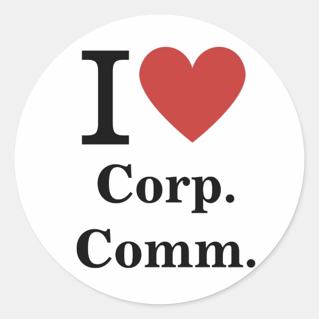 Je ❤️ Love Corp. Comm. AUTOCOLLANT (Devant)