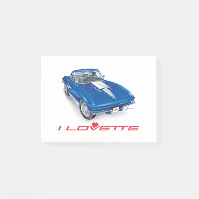 Je LOVETTE DESIGN DE VOITURE UNIQUE NOTES POST-IT (Devant)