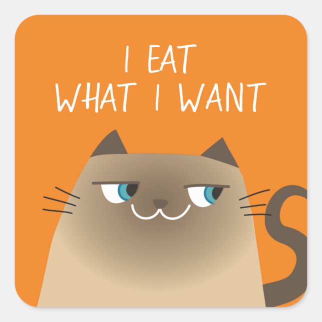 Je Mange Ce Que Je Veux Autocollant Chat Drôle Sia (Devant)