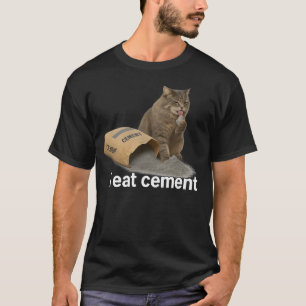 Je mange un T-Shirt drôle de mème de chat de cimen