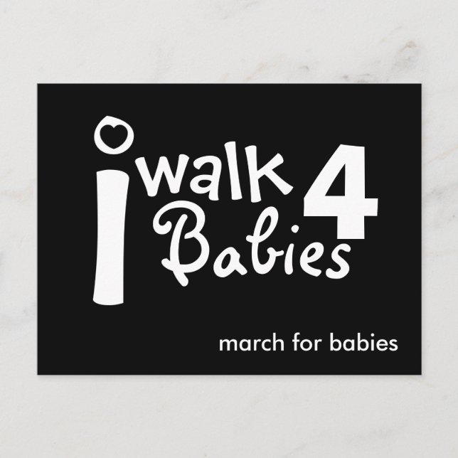 je marche pour bébés Carte postale (Devant)