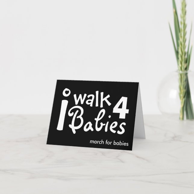 je marche pour la carte de notes pour bébés (Devant)