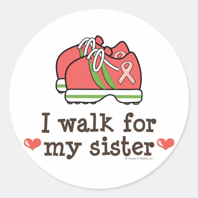 Je Marche Pour Mes Soeurs Cancer Du Sein Stickers  (Devant)