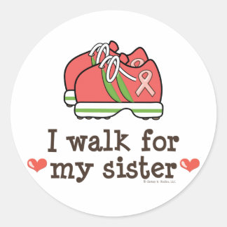 Je Marche Pour Mes Soeurs Cancer Du Sein Stickers 