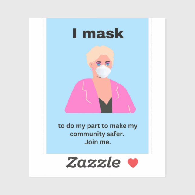 Je masque pour faire ma part.. sticker vinyle (Feuille)