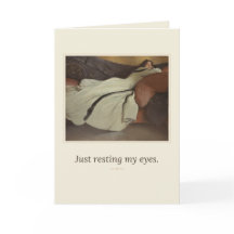 Je me repose juste les yeux Drôle de carte vintage