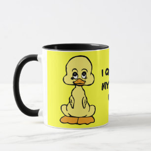 JE ME RETOURNE ! tasse en céramique de canard jaun