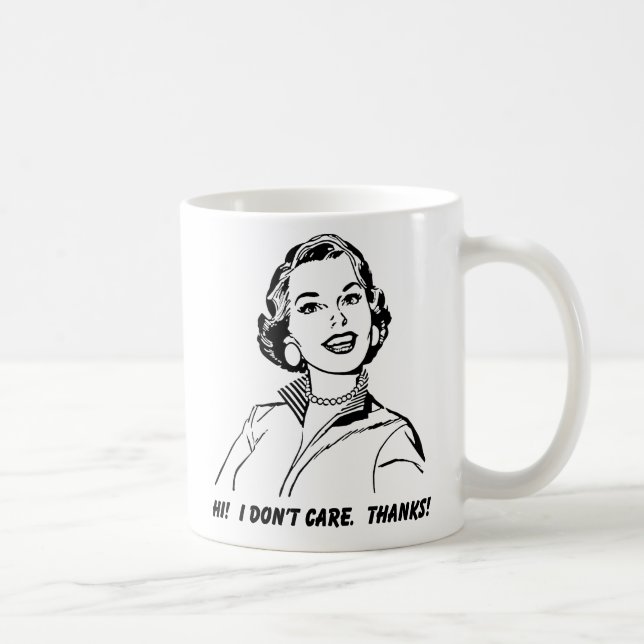 Je m'en fiche ! Merci ! Mug drôle (Droite)
