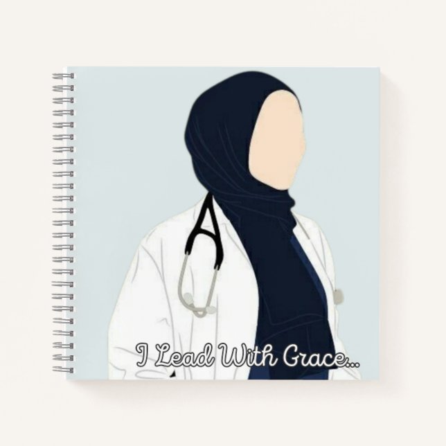 Je mène avec grâce - Hijabi Carnet docteur (Devant)