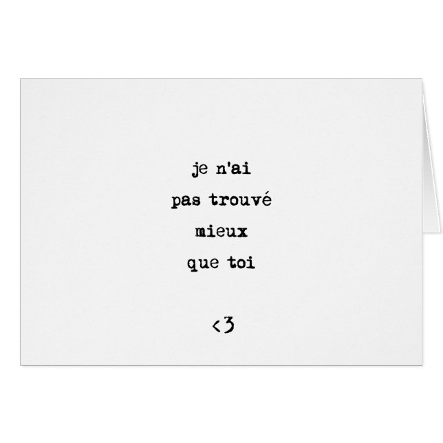 Je n'ai pas trouvé mieux que toi (Devant horizontal)