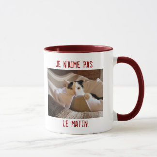 - Je n'aime pas le matin - tasse française de chat