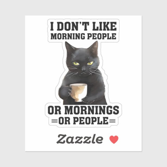 Je n'aime pas le morning People Sticker (Feuille)