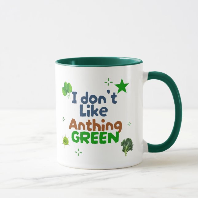 Je n'aime rien de Green Mug - Funny Coffee Cup (Droite)