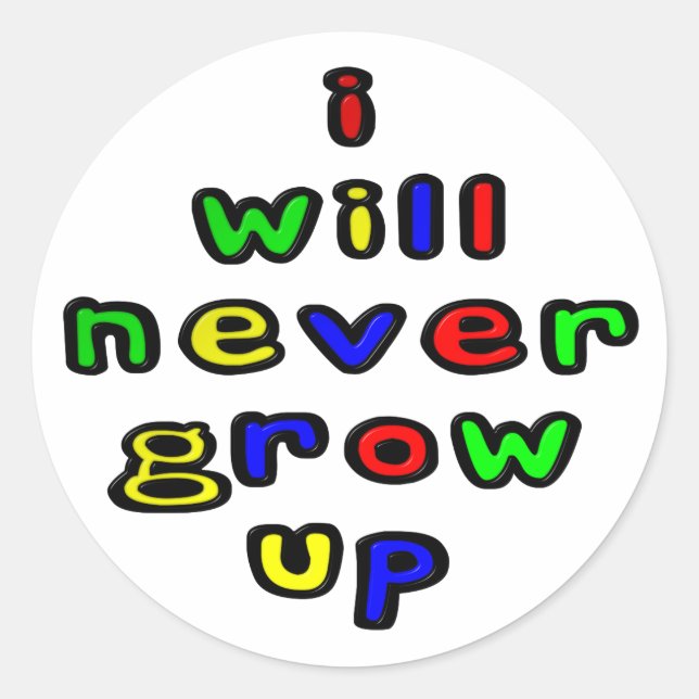 Je N'Augmenterai Jamais Le Sticker Rond Classique (Devant)