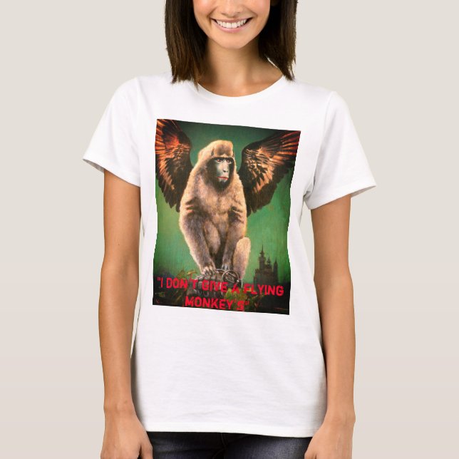 Je ne donne pas de T-shirt féminin de singe volant (Devant)