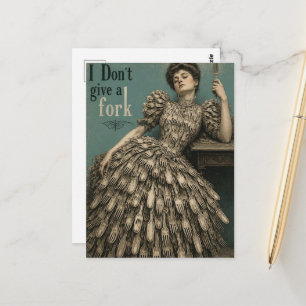 Je ne donne pas une fourchette carte postale vinta