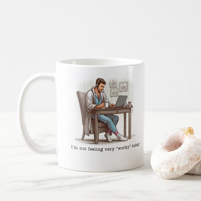 Je ne me sens pas "à l'aise" Aujourd'hui mug (Avec donut)