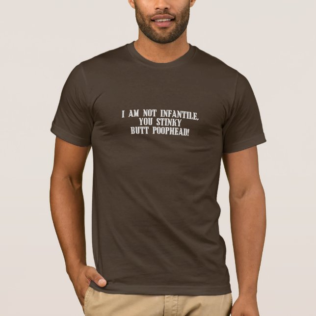 Je ne suis pas infantile T-shirt noir (Devant)