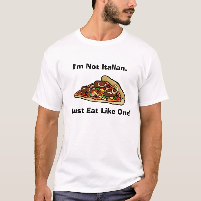 Je ne suis pas T-shirt italien de pizza (Devant)
