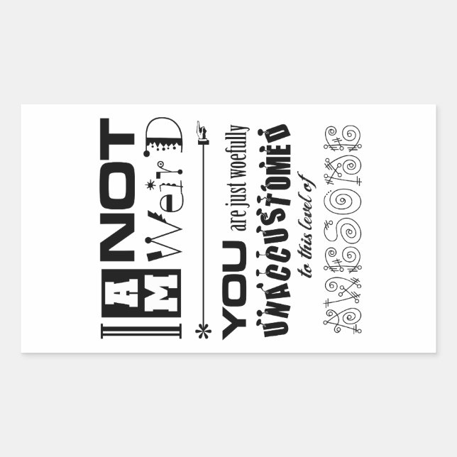 Je ne suis pas un Autocollant bizarre (Devant)