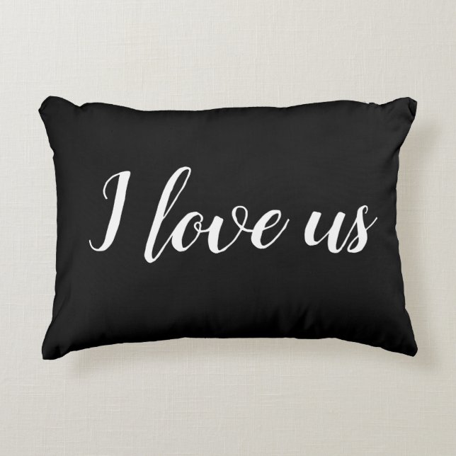 "Je nous aime" sur le Coussin Accent noir et blanc (Devant)
