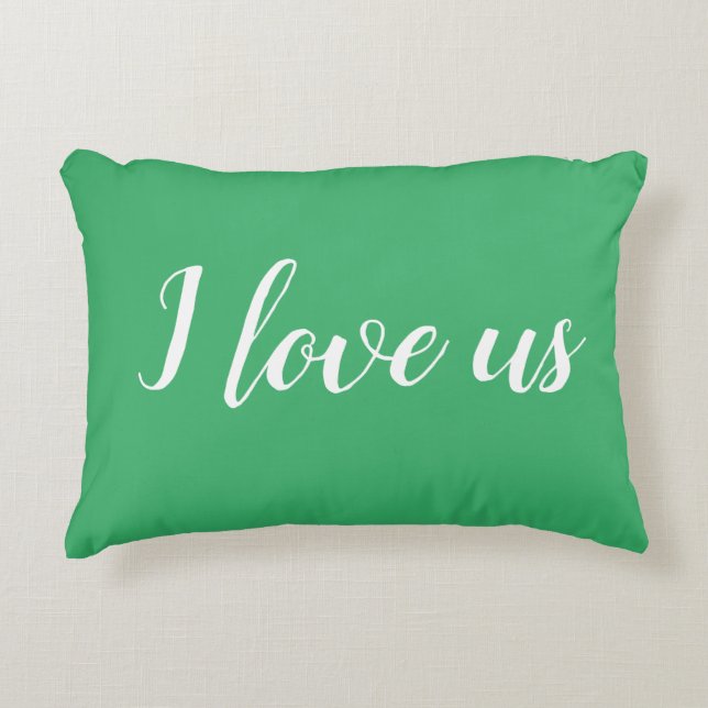 "Je nous aime" sur Pretty Green Accent Coussin (Devant)