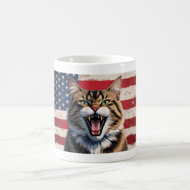 Je parle de liberté - Mug de chat patriotique (Centre)
