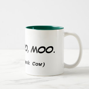 Je parle la tasse drôle de citation de vache