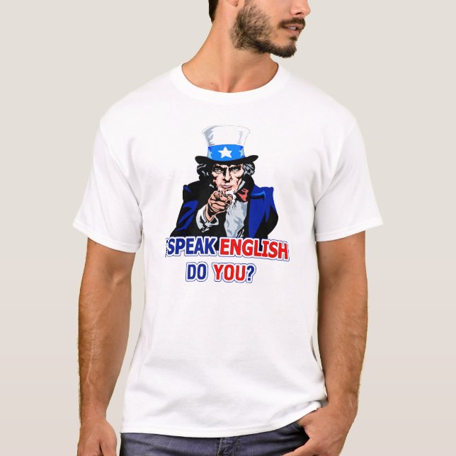 Je parle le T-shirt de base anglais (Devant)