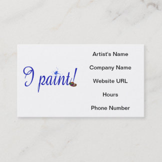 Je peins des cartes de visite de palette Artiste