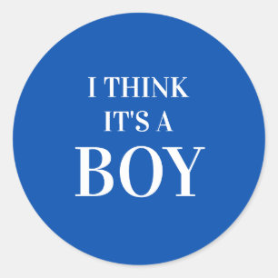 Je pense que c'est un garçon Stickers baby showe