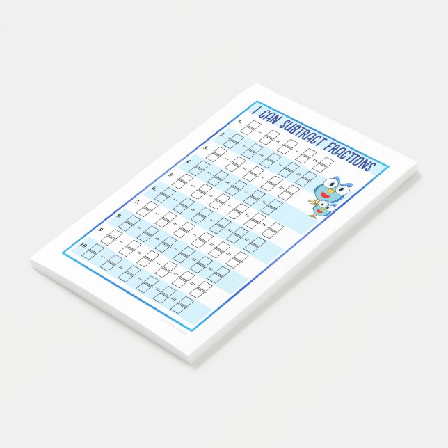 Je peux ajouter des fractions - Bleu Post-It Notes (Incliné)