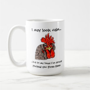 "Je peux avoir l'air calme..." Tall Rooster Mug