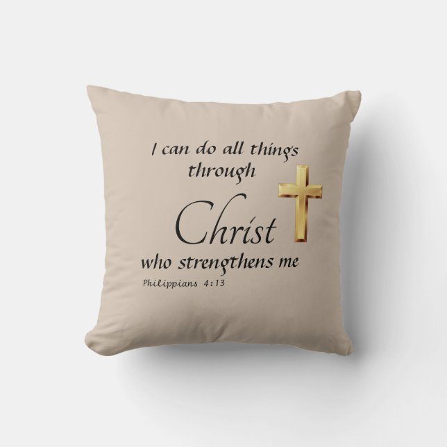 Je peux faire toutes choses par le Christ Coussin  (Recto)