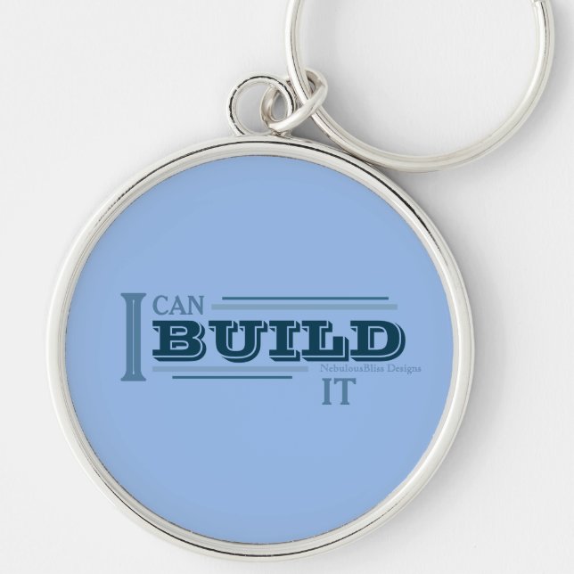 Je peux le construire (Bleu) Porte-clés (Devant)