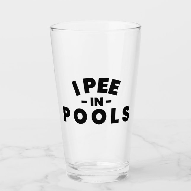 Je Pis Dans Les Pools Drôle Pint Verre (Devant)