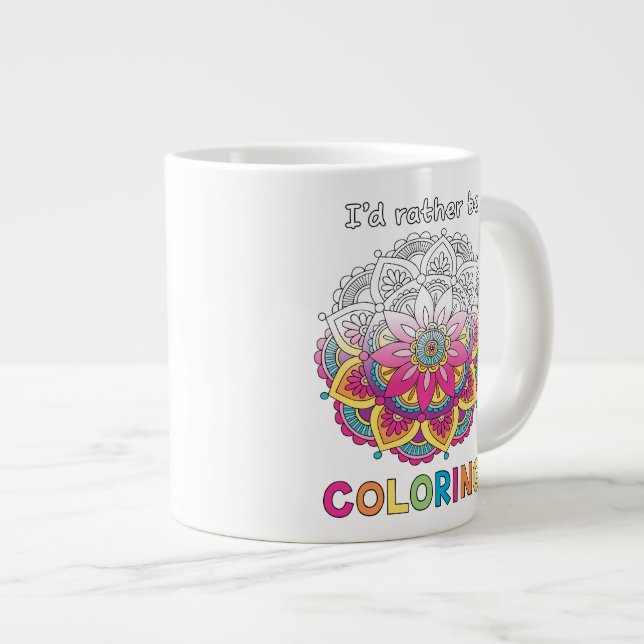 Je préfère colorier Mandala JUMBO Mug (Devant droit)