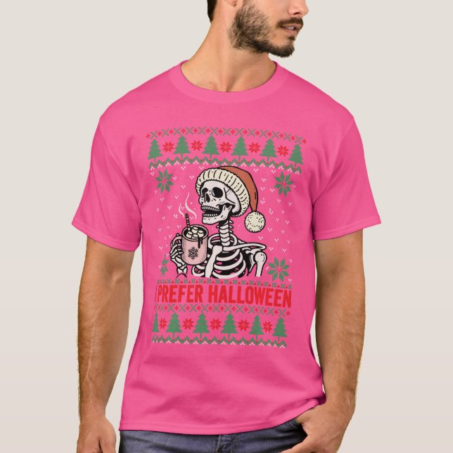 Je préfère Halloween Sweat de Noël Drôle de Fête (Devant)