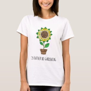 Je préfère jardiner ; jolie T-shirt fleuri